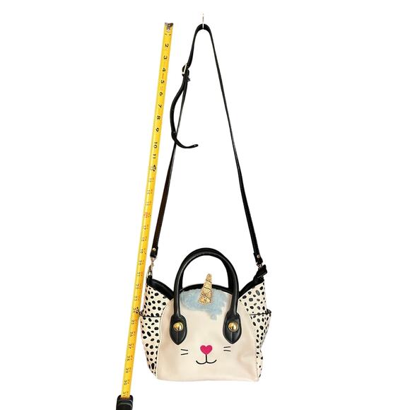 Betsey Johnson Cream and Black Cat Shoulder Bag - Picture 3 of 9